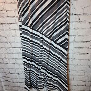 Joe‎ B by Joe BenBassett, Black/White Stripe Maxi Skirt, Size XL